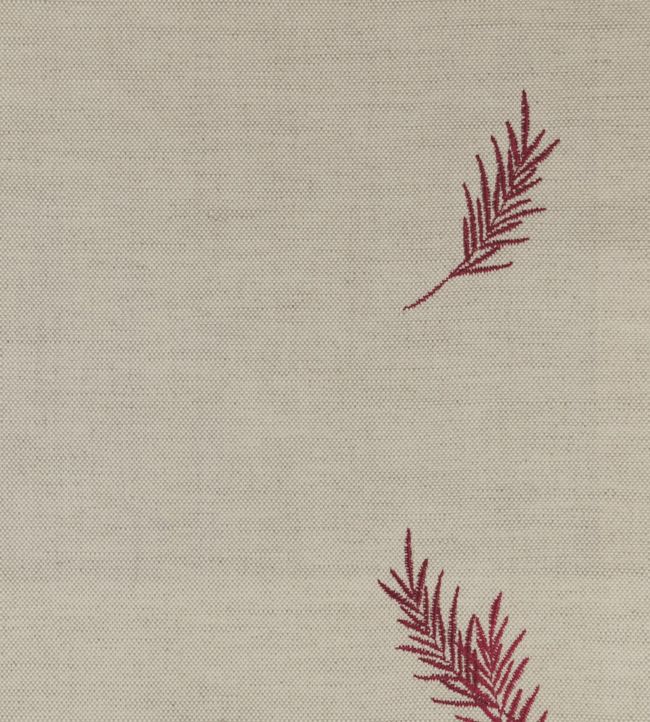 Embroidered Union Fern Fabric - Pink 