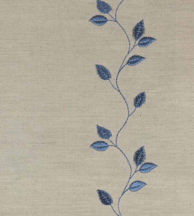 Embroidered Union Leaf Fabric - Blue 