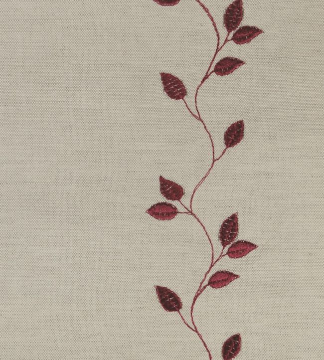 Embroidered Union Leaf Fabric - Red 