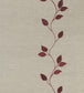 Embroidered Union Leaf Fabric - Red 