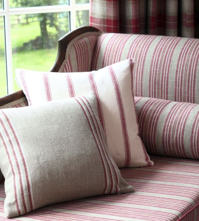 Grain Stripe Room Fabric - Cream
