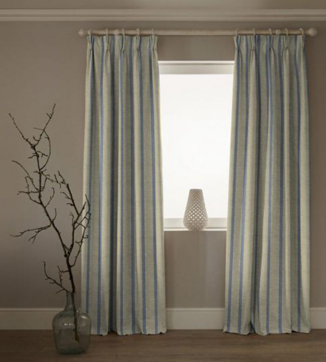 Hopsack Stripe Room Fabric 2 - Blue