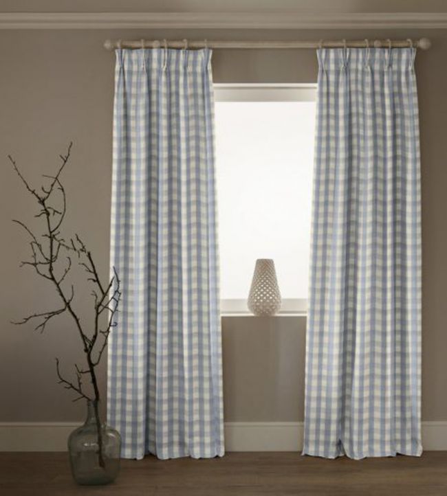 Suffolk Check Large Room Fabric 2 - Blue