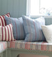 Worthing Stripe Room Fabric - Blue