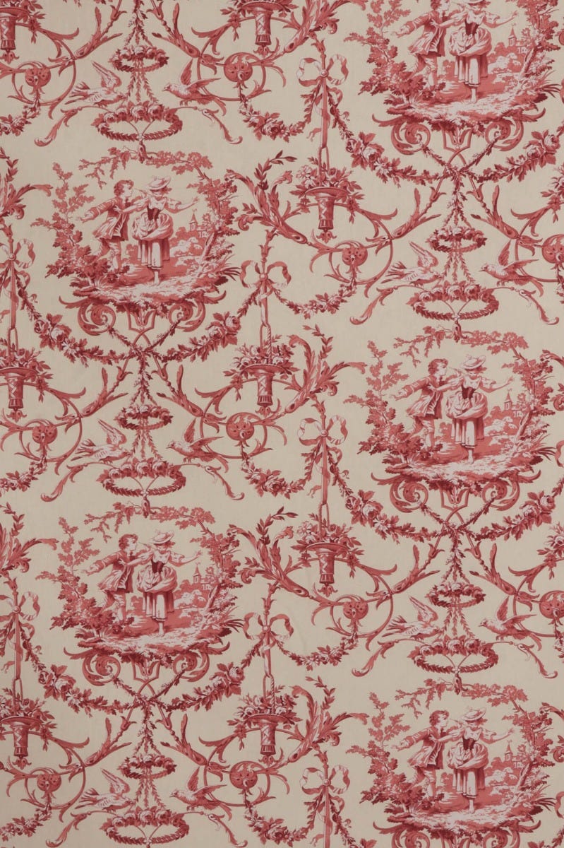Mini French Toile De Jouy Double Width Fabric – Lionheart Wallpaper