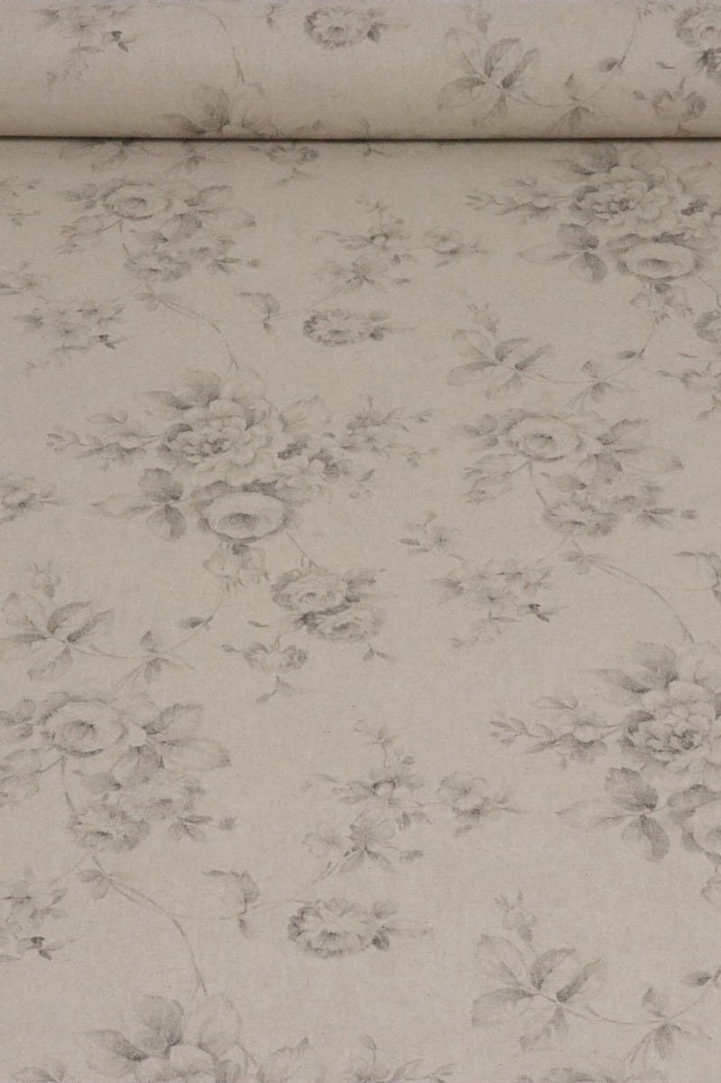 French Faded Rose Grey Fabric