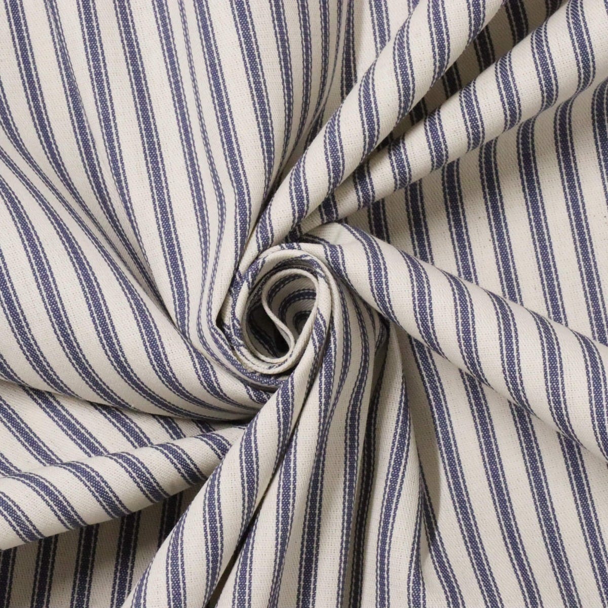 Dart Ticking Stripe Navy FR Fabric