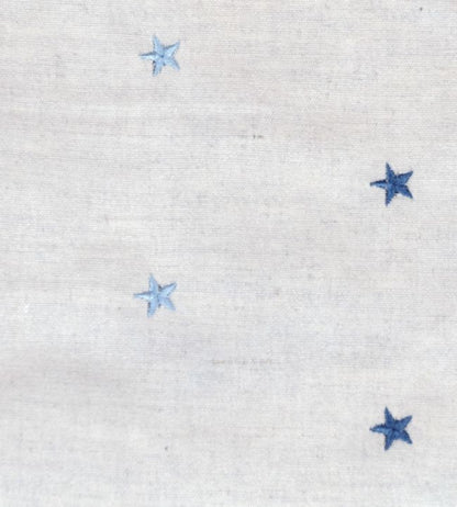 Embroidered Union Star Fabric - White 