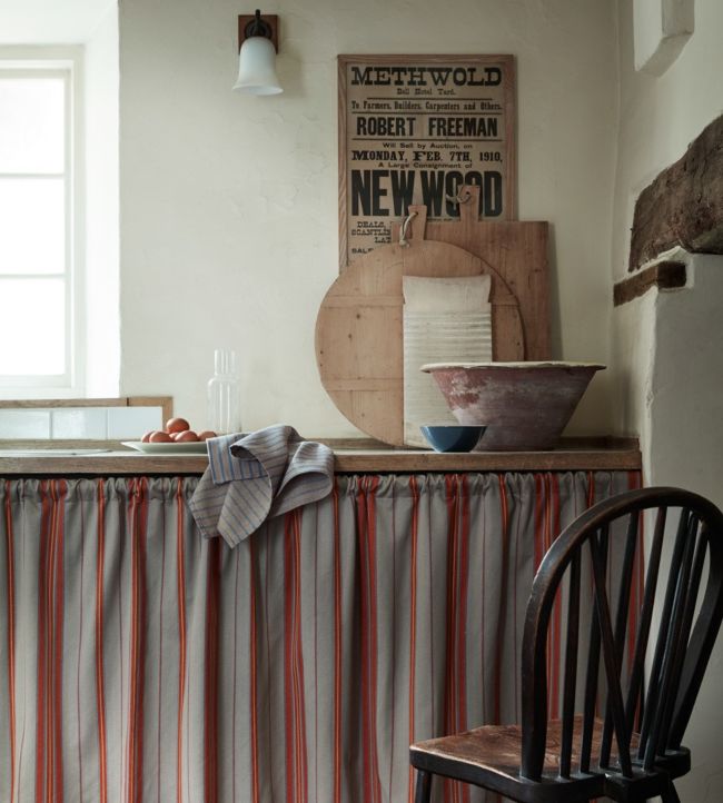 Sackville Stripe Room Fabric - Orange