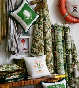 Palmera Cubana Room Fabric - Green