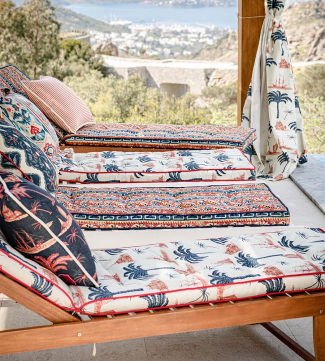 Aegean Outdoor Room Fabric - Blue