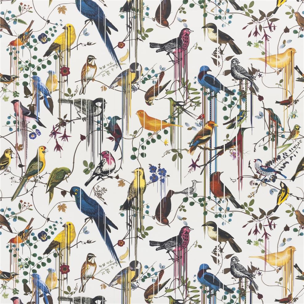 Birds Sinfonia Fabric - White 