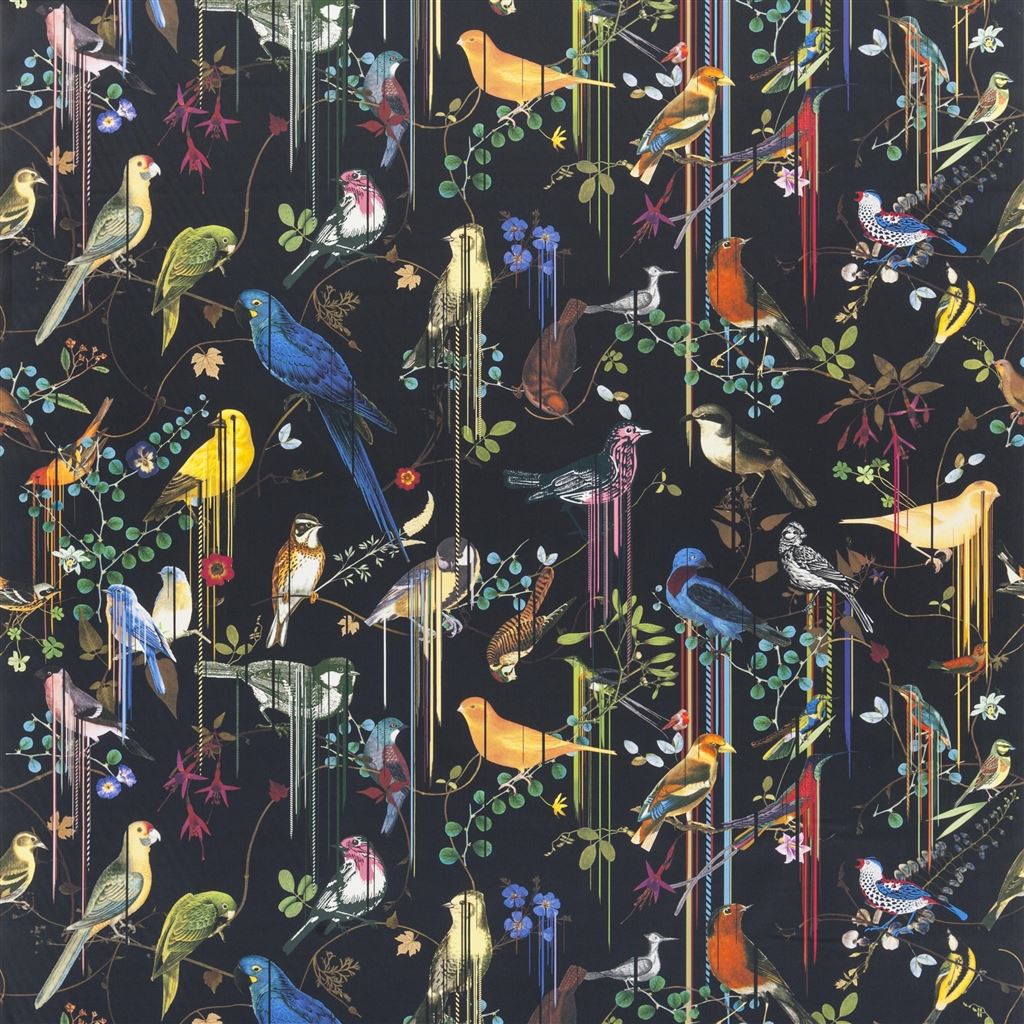 Birds Sinfonia Fabric - Black 