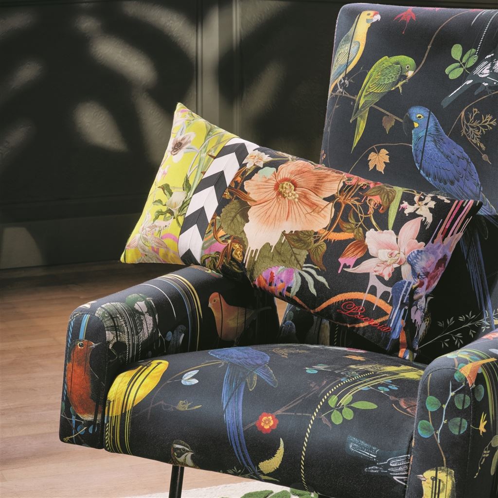 Birds Sinfonia Room Fabric 2 - Black