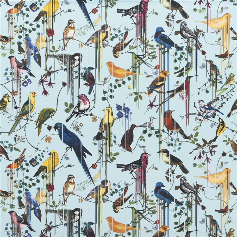 Birds Sinfonia Fabric - Blue