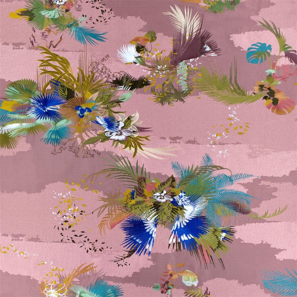 Oiseau Fleur Bourgeon Fabric - Pink