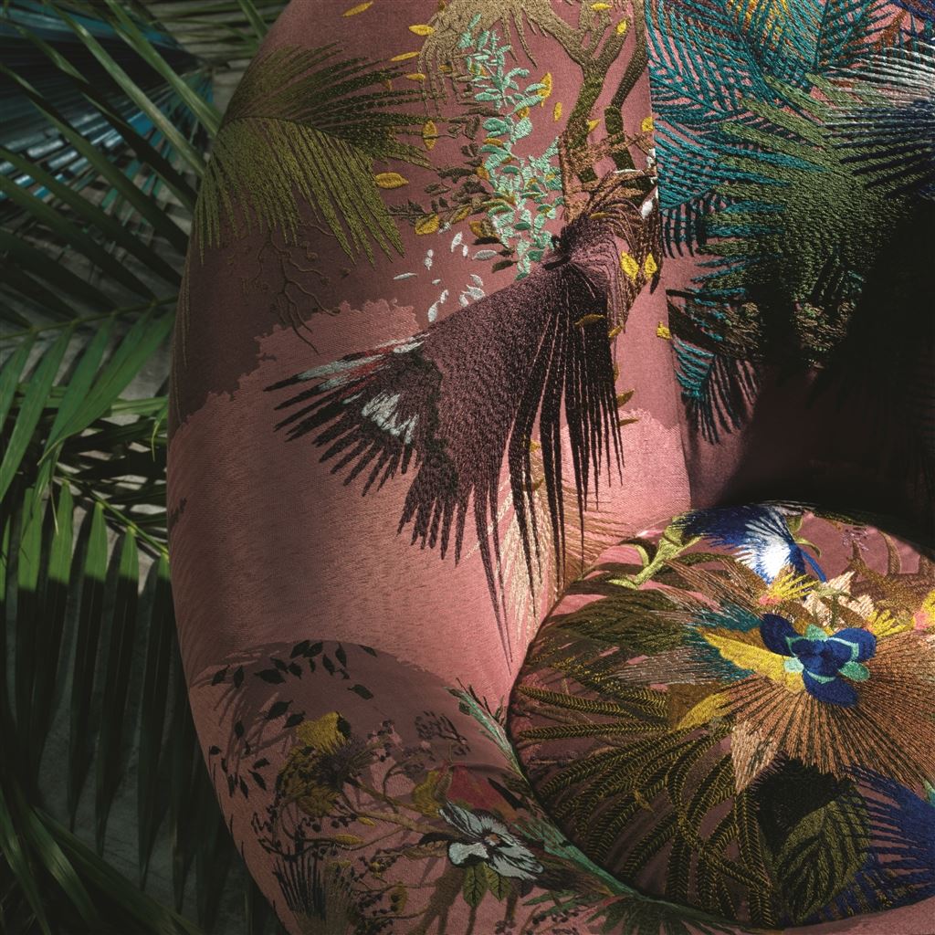 Oiseau Fleur Bourgeon Room Fabric 3 - Pink