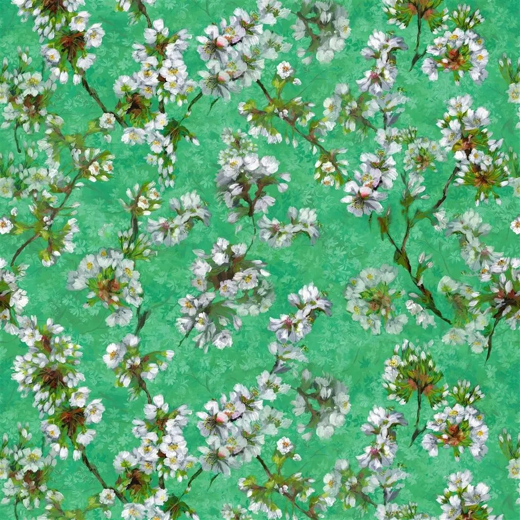Fleur D Assam Fabric - Green