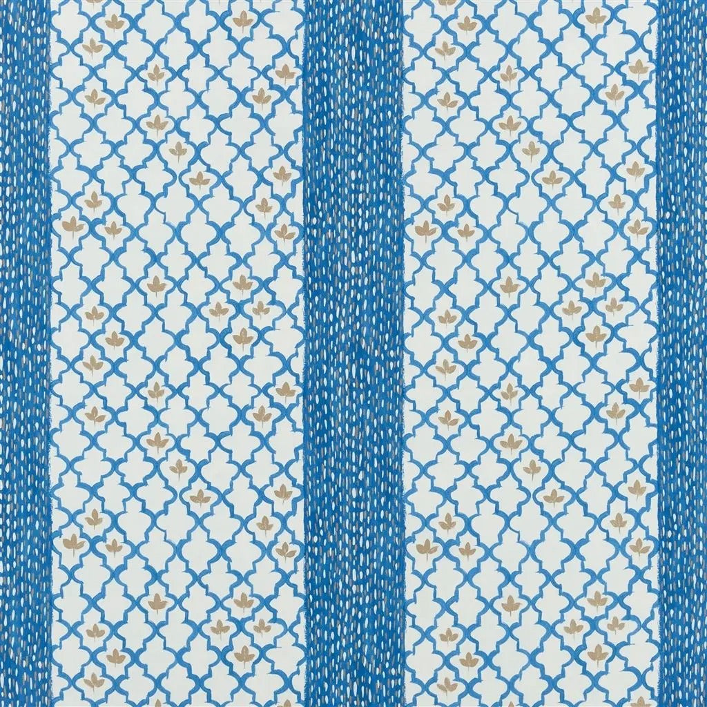 Pergola Trellis Fabric - Blue 