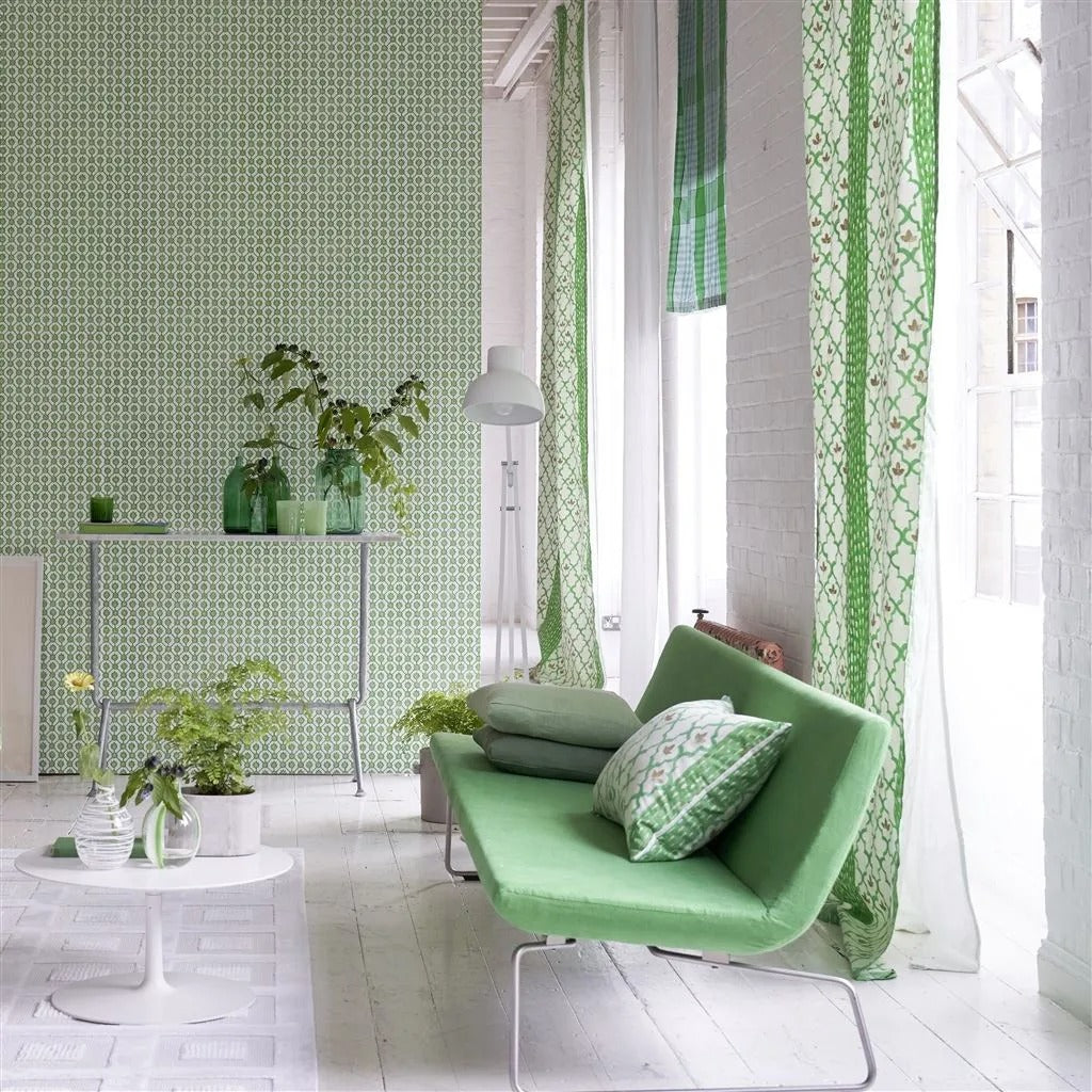 Pergola Trellis Room Fabric 4 - Green