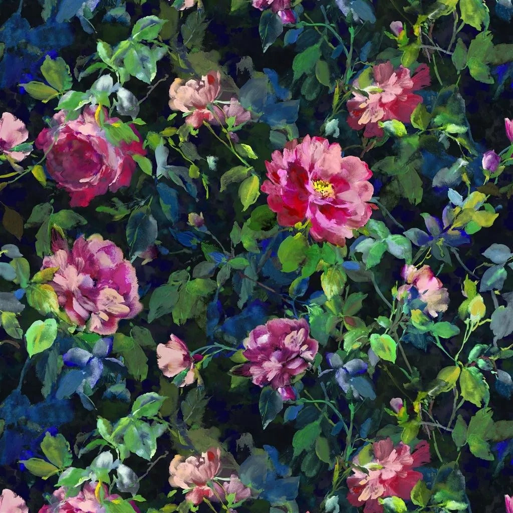 Gertrude Rose Fabric - Green