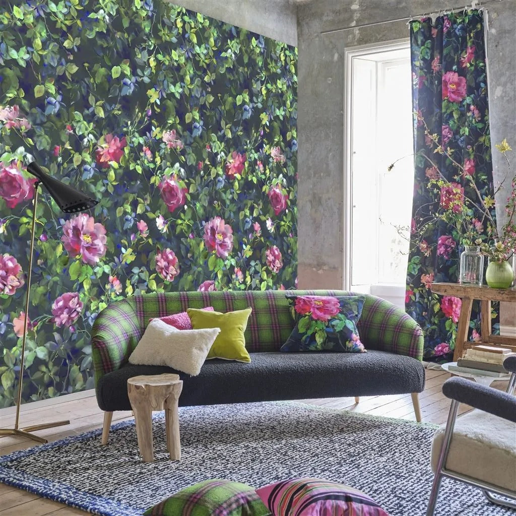 Gertrude Rose Room Fabric - Green