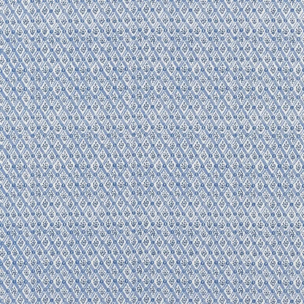 St John Street Trellis Fabric - Blue