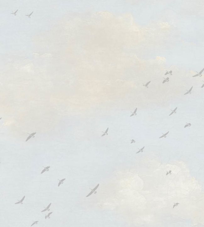 Clouds and Birds Wallpaper - Silver