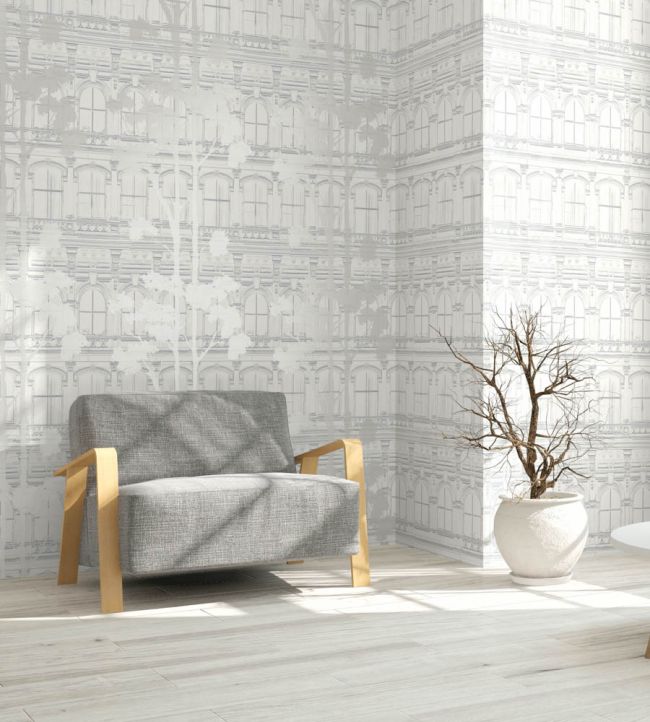 Stencil Room Wallpaper - Gray