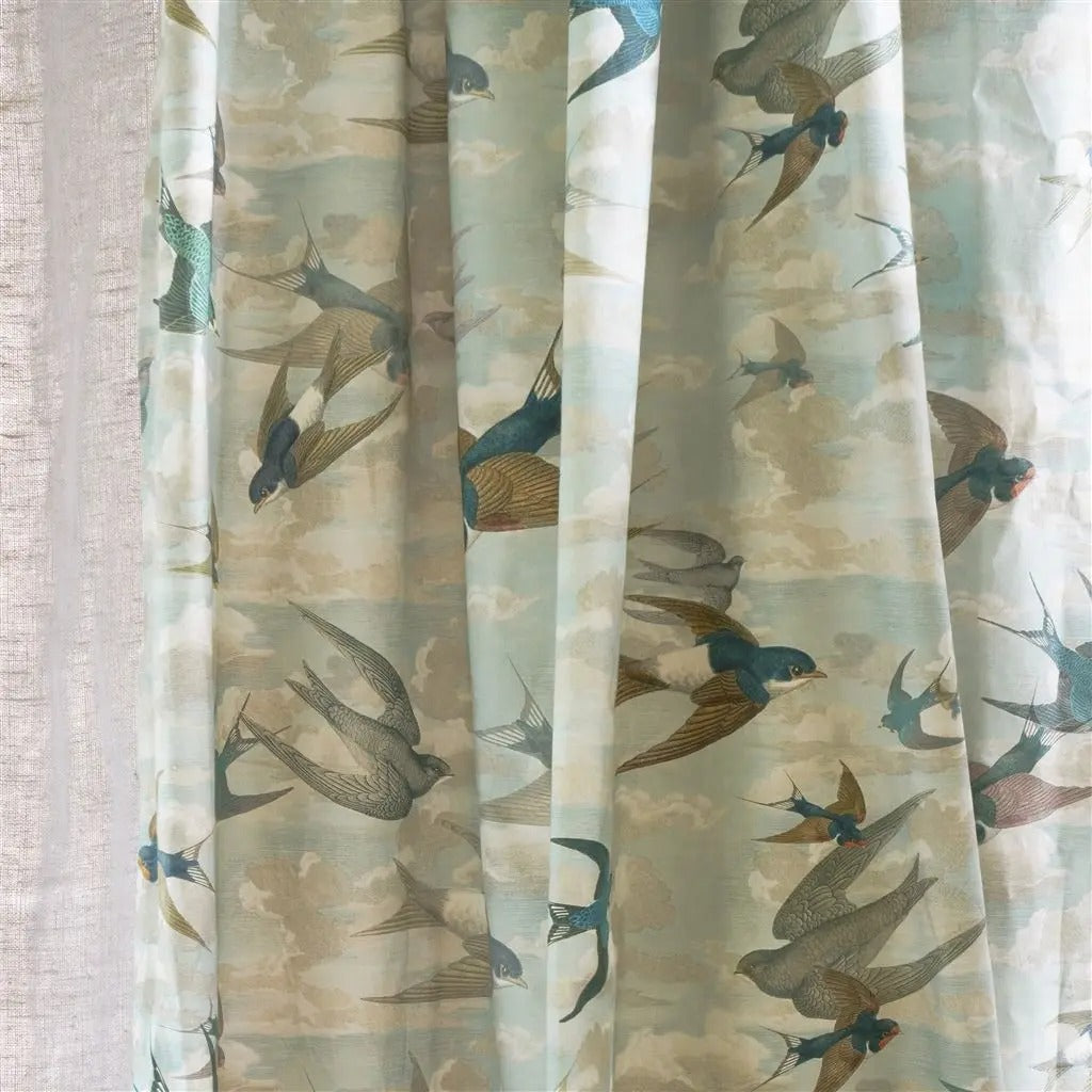 Chimney Swallows Room Fabric 2 - Blue