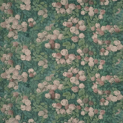 Rose Mosaic Forest Fabric - Green