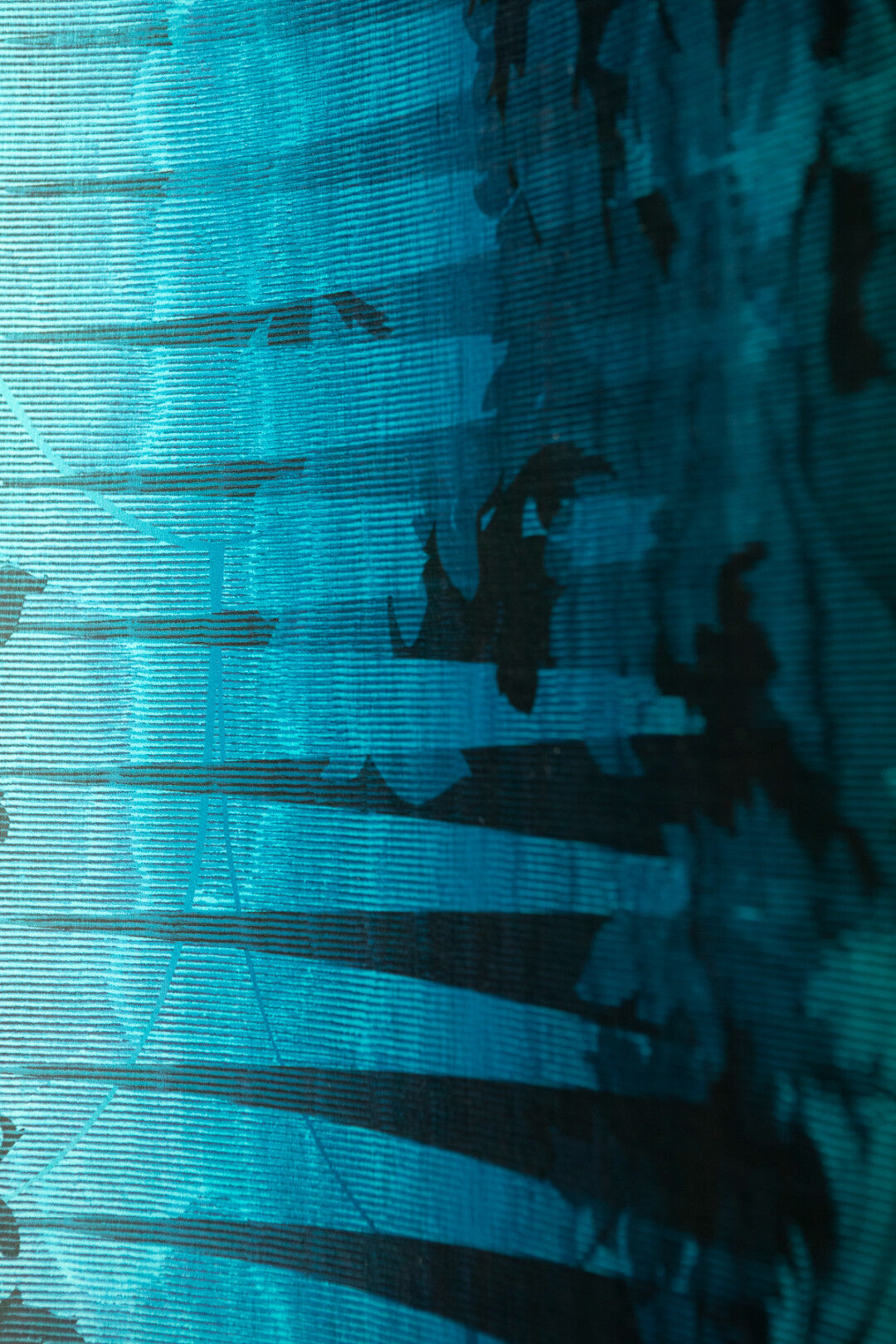 Moire Damask Foil Room Wallpaper 2 - Blue