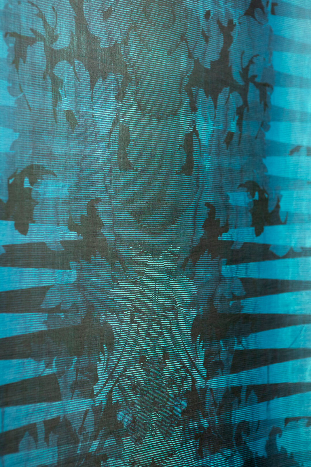 Moire Damask Foil Room Wallpaper 3 - Blue