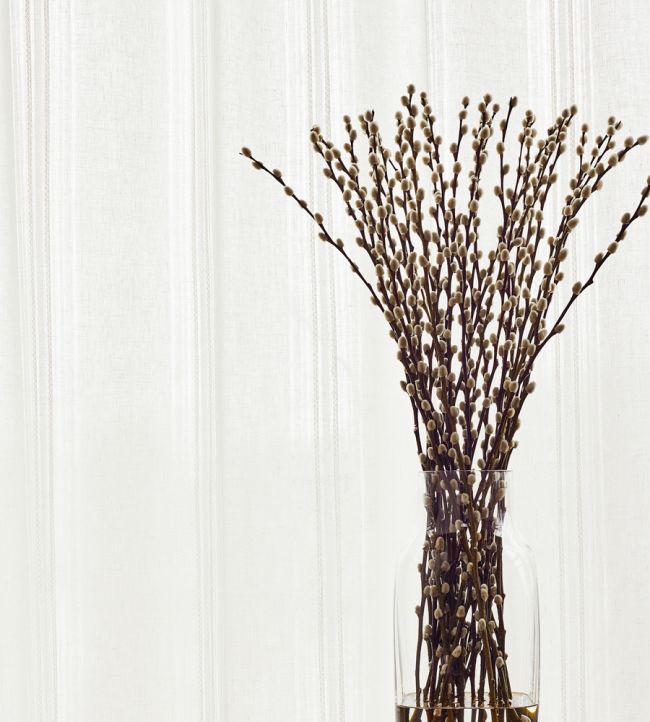 Bromley Stripe Room Fabric - Silver