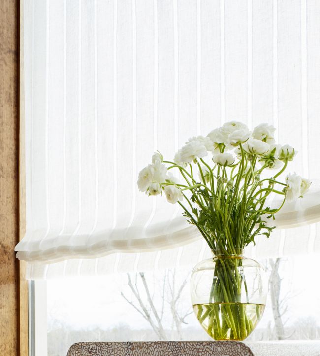 Carlisle Stripe Room Fabric - White 