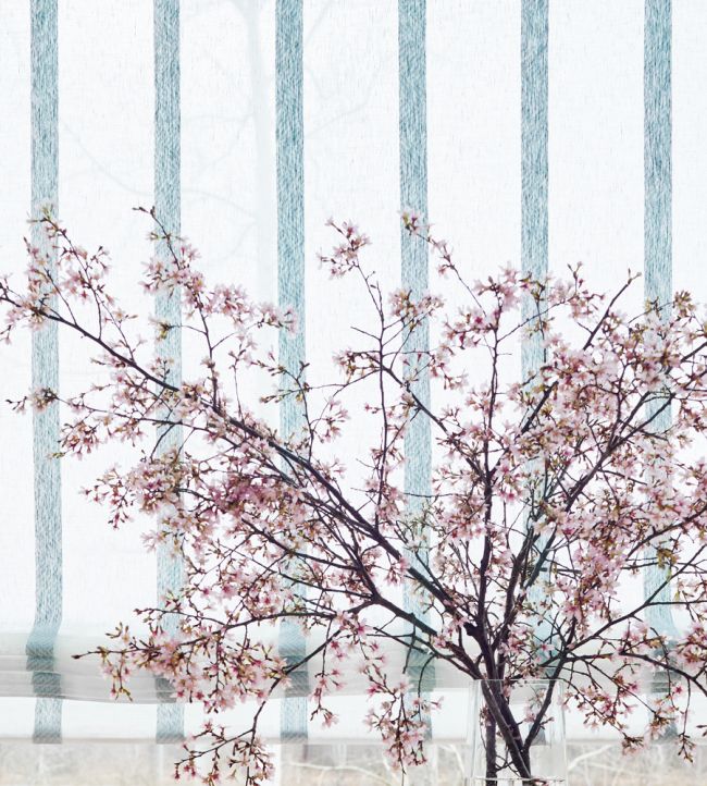 Cobble Hill Stripe Room Fabric - Blue