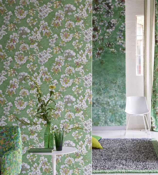 Fleur D'Assam Wallpaper - Emerald - PDG1148/02 - Designers Guild