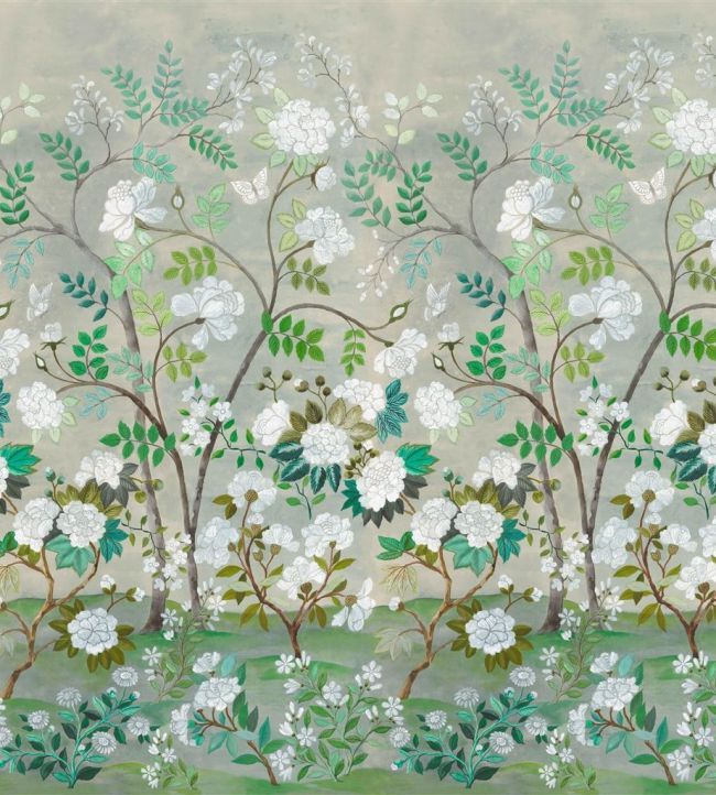 Fleur Orientale Wallpaper - Celadon - PDG1152/01 - Designers Guild