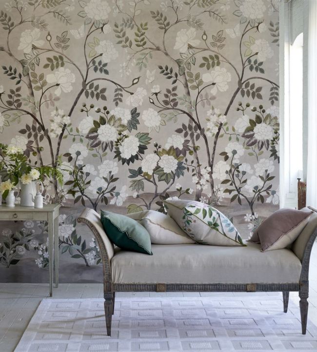 Fleur Orientale Wallpaper - Pale Birch - PDG1152/02 - Designers Guild