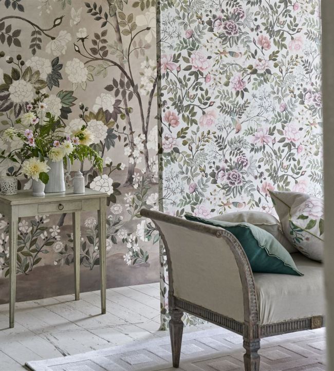 Fleur Orientale Wallpaper - Pale Birch - PDG1152/02 - Designers Guild