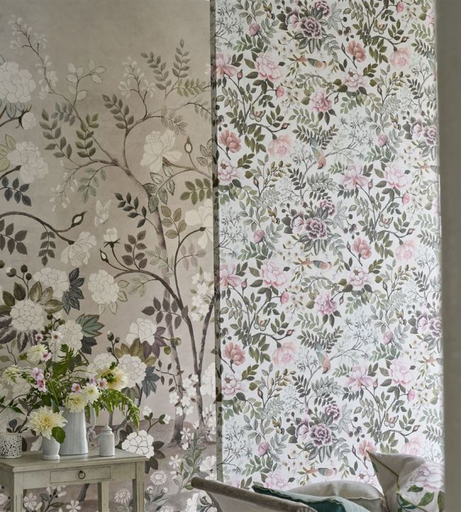 Fleur Orientale Wallpaper - Pale Birch - PDG1152/02 - Designers Guild