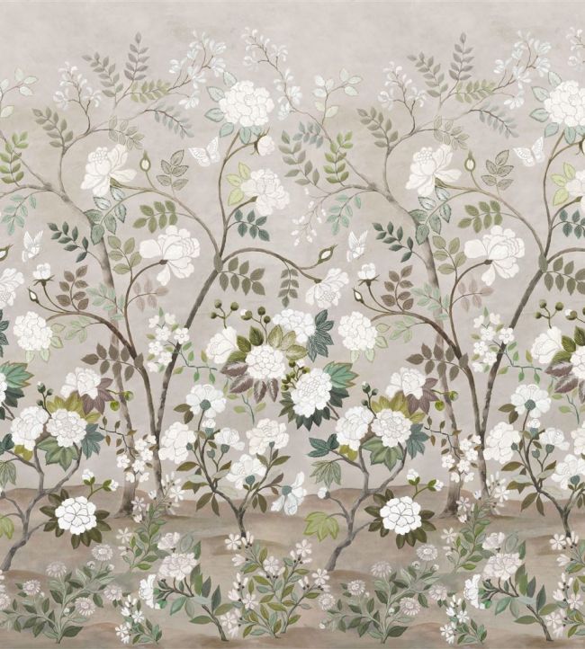 Fleur Orientale Wallpaper - Pale Birch - PDG1152/02 - Designers Guild