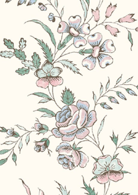 Fleurie Wallpaper - Peppermint Rose - Lewis & Wood