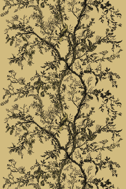 Golden Oriole Velvet Fabric - Green