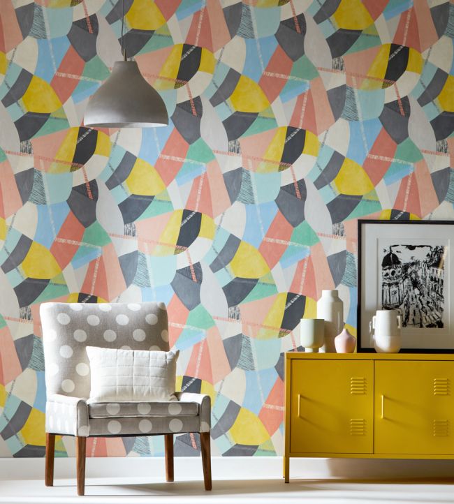 Abstract Geo Room Wallpaper - Multicolor