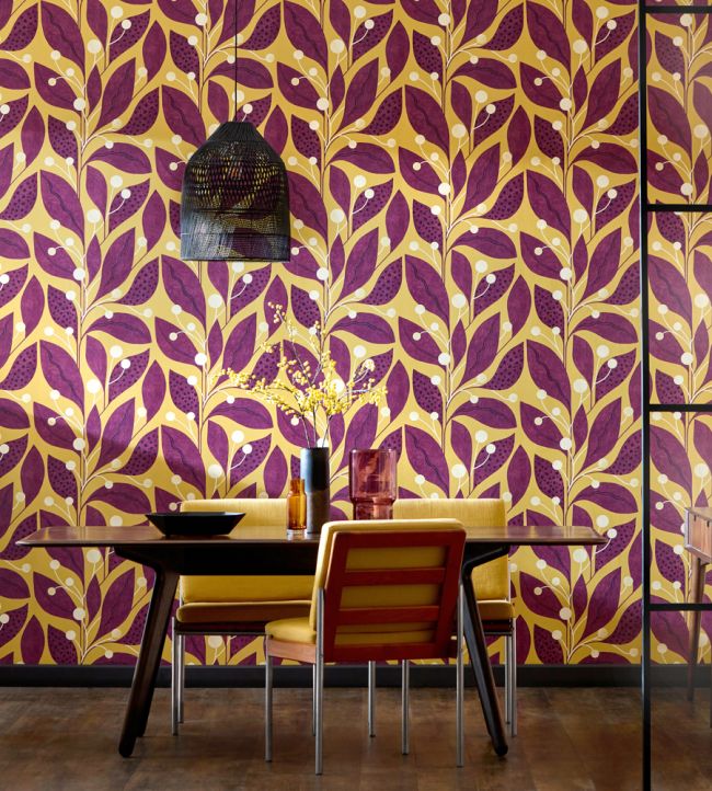 Berry Dot Room Wallpaper - Purple