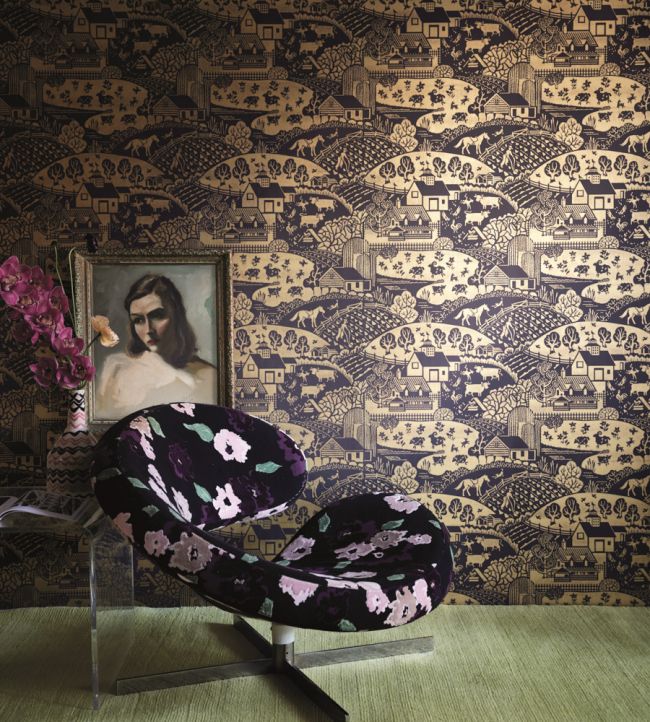 Gable Wallpaper - Paean Black - 5409 - Farrow & Ball