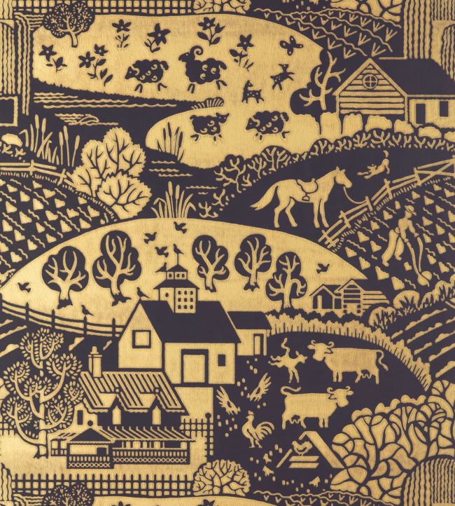 Gable Wallpaper - Paean Black - 5409 - Farrow & Ball