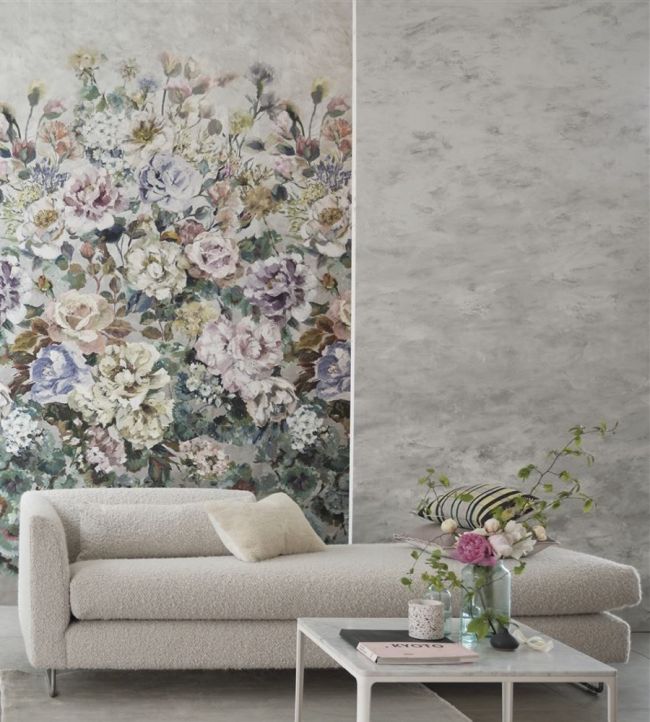 Grandiflora Rose Wallpaper - Heather - PDG1123/02 - Designers Guild
