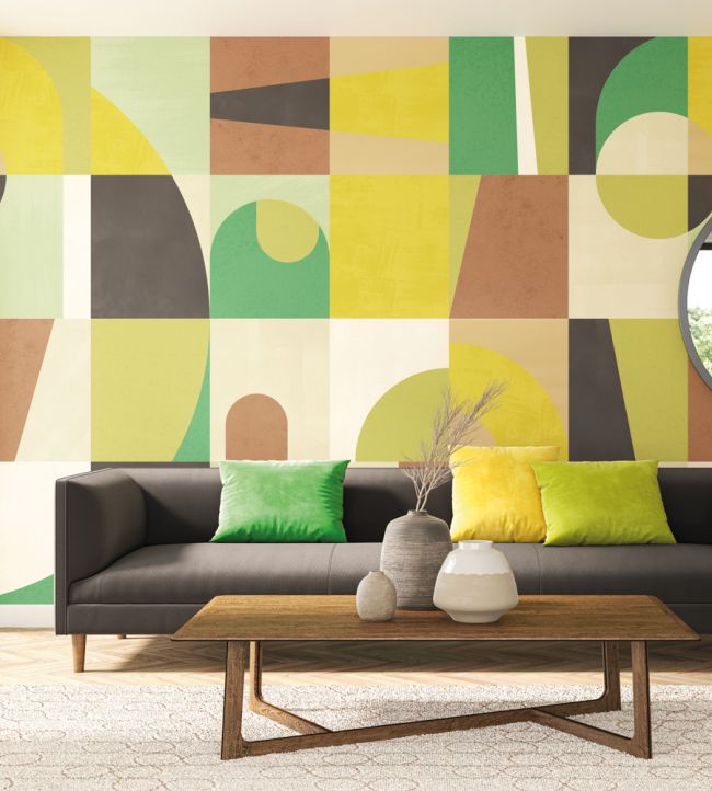 Blocky Room Wallpaper - Green